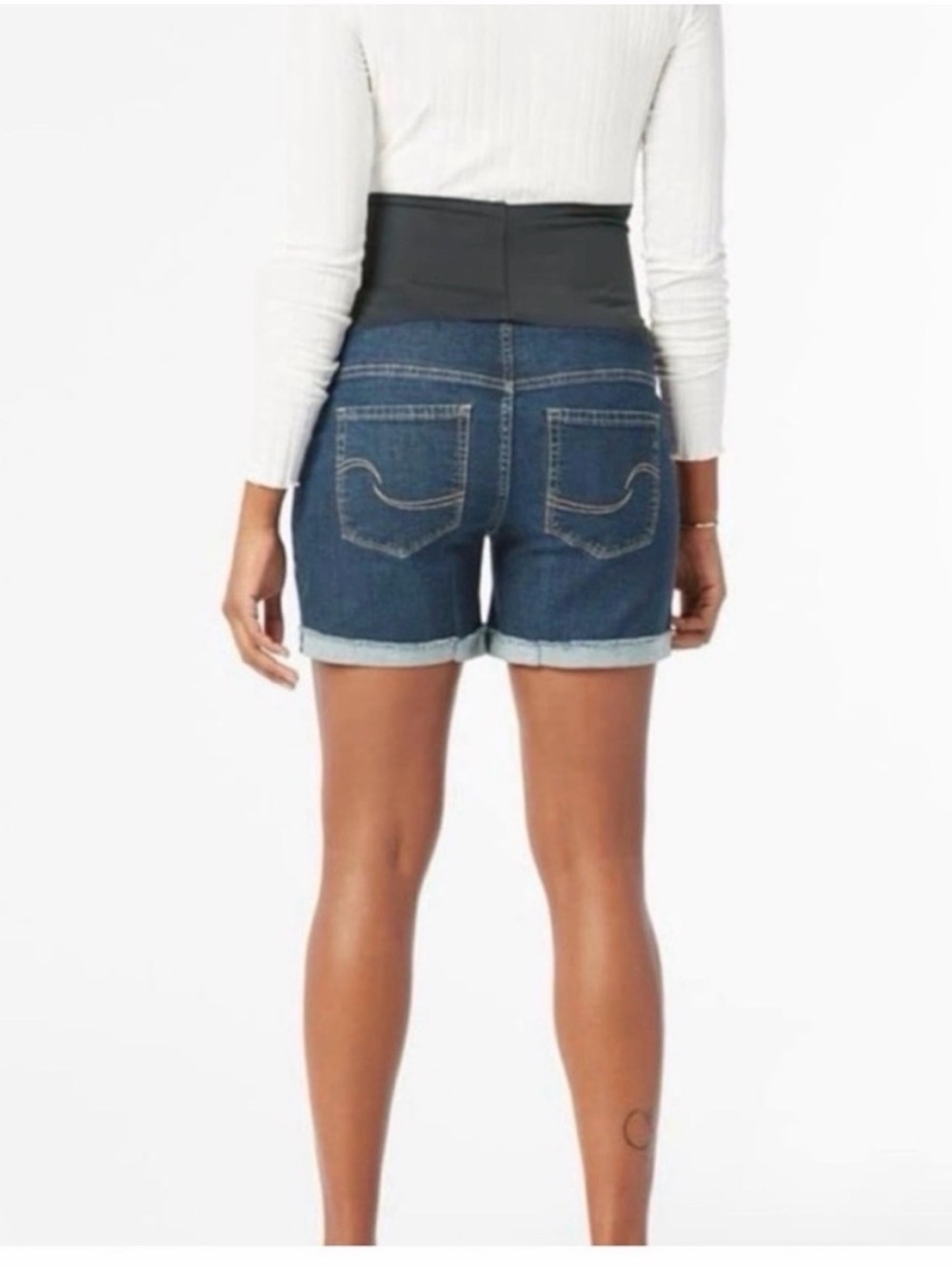 Levi Strauss Signature Gold Maternity Denim Shorts Size M NWT 5" Inseam Blue - Picture 3 of 13